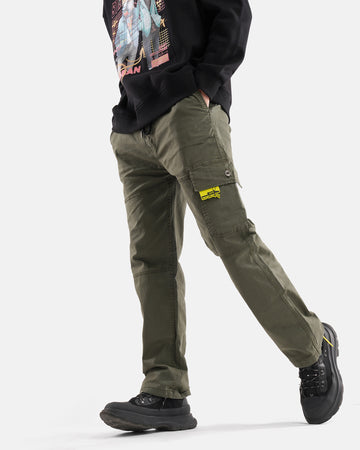 Washed Cargos in Olive