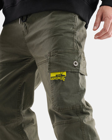 Washed Cargos in Olive