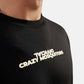 Graffiti Print Drop Shoulder Terry T-Shirt in Black