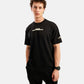 Graffiti Print Drop Shoulder Terry T-Shirt in Black