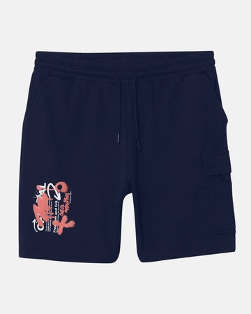 Three Pocket Fleece Shorts in Navy