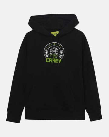 Music Mos Oversized Fleece Hoodie in Black