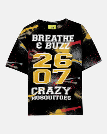 X Graphic Terry Free Size Tee in Black