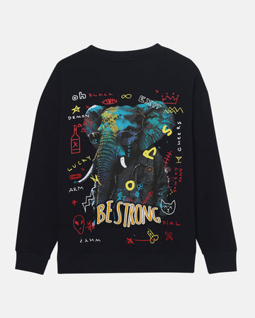 Be Strong Regular Fleece Sweatshirt in Navy