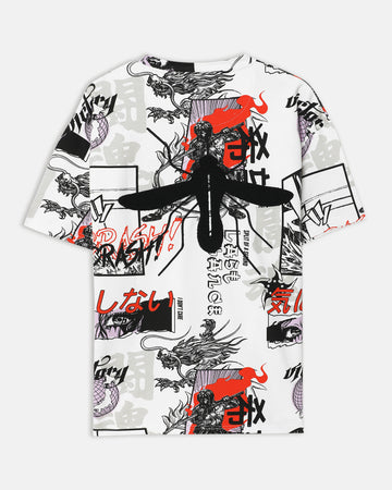 Mosquito Embroidered Terry Free Size Tee in White
