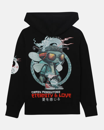 Dragon Regular Fleece Hoodie in Black