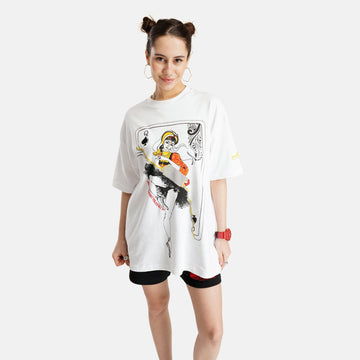 Ballet Queen Oversized Interlock T-Shirt in White - Womens - Crazy Mosquitoes