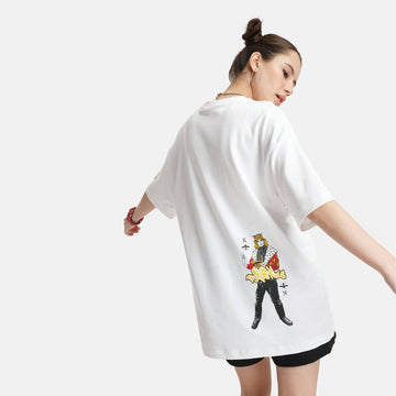 Ballet Queen Oversized Interlock T-Shirt in White - Womens - Crazy Mosquitoes