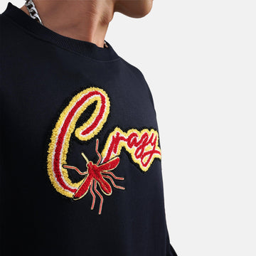 Be Strong Regular Fleece Sweatshirt in Navy - Crazy Mosquitoes