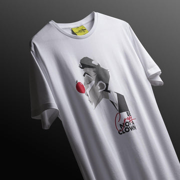 Clown Regular Interlock T-Shirt in White - Crazy Mosquitoes