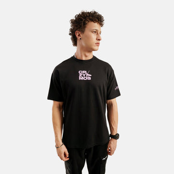 David Drop Shoulder Terry T-Shirt in Black - Crazy Mosquitoes