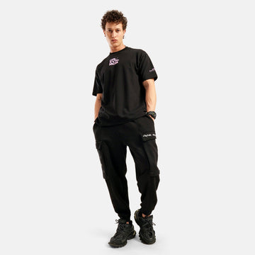 David Drop Shoulder Terry T-Shirt in Black - Crazy Mosquitoes