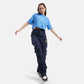 Delusion Oversized Interlock Crop Top in Blue - Crazy Mosquitoes