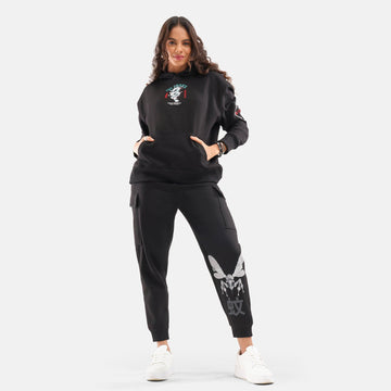 Dragon Regular Fleece Hoodie in Black - Crazy Mosquitoes