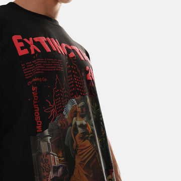 Extinction Drop Shoulder Terry T-Shirt in Black - Crazy Mosquitoes