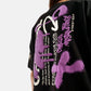 Graffiti Print Drop Shoulder Terry T-Shirt in Black - Womens - Crazy Mosquitoes