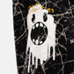 Grumpy Face Embroidered Terry Free Size Tee in Black - Crazy Mosquitoes