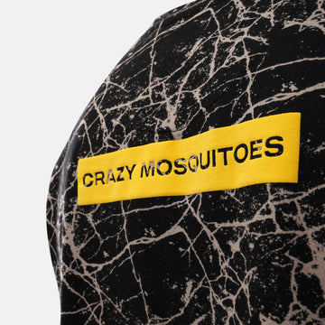 Grumpy Face Embroidered Terry Free Size Tee in Black - Crazy Mosquitoes