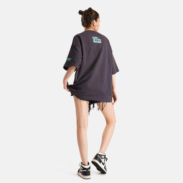Kitty Gang Terry Oversized T-Shirt in Grey - Womens - Crazy Mosquitoes