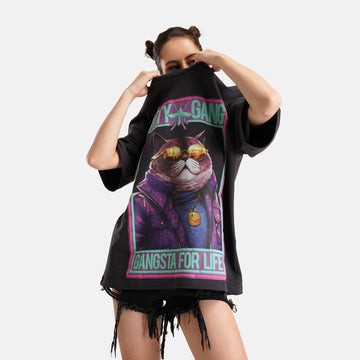 Kitty Gang Terry Oversized T-Shirt in Grey - Womens - Crazy Mosquitoes