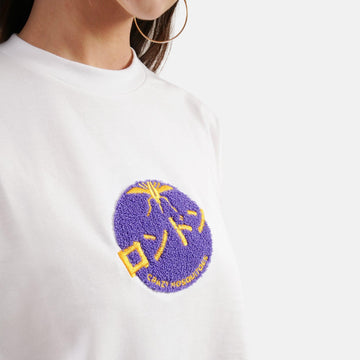 London Drop Shoulder Terry T-Shirt in White - womens - Crazy Mosquitoes