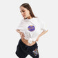 London Drop Shoulder Terry T-Shirt in White - womens - Crazy Mosquitoes