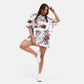 Mosquito Embroidered Terry Free Size Tee in White - Crazy Mosquitoes