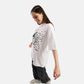 Pixel Mos Drop Shoulder Interlock T-Shirt in White - Crazy Mosquitoes