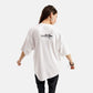 Pixel Mos Drop Shoulder Interlock T-Shirt in White - Crazy Mosquitoes