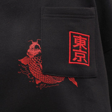 Ramen Cat Oversized Fleece Sweatshirt in Black - Crazy Mosquitoes