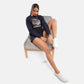 Self Love Cropped Fleece Sweat in Navy - Crazy Mosquitoes
