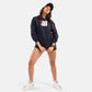 Tokyo Long Fleece Hoodie in Navy - Crazy Mosquitoes