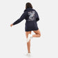 Tokyo Long Fleece Hoodie in Navy - Crazy Mosquitoes