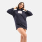 Tokyo Long Fleece Hoodie in Navy - Crazy Mosquitoes