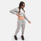 Unrestricted Cropped Fleece Sweat in Grey Melange - Crazy Mosquitoes