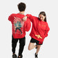 Urban Cheetah Oversized Fleece Sweatshirt in Red - Womens - Crazy Mosquitoes