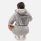 Worldwide Long Fleece Hoodie in Grey Melange - Crazy Mosquitoes