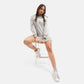 Worldwide Long Fleece Hoodie in Grey Melange - Crazy Mosquitoes
