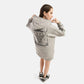 Worldwide Long Fleece Hoodie in Grey Melange - Crazy Mosquitoes