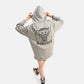 Worldwide Long Fleece Hoodie in Grey Melange - Crazy Mosquitoes