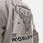 Worldwide Long Fleece Hoodie in Grey Melange - Crazy Mosquitoes